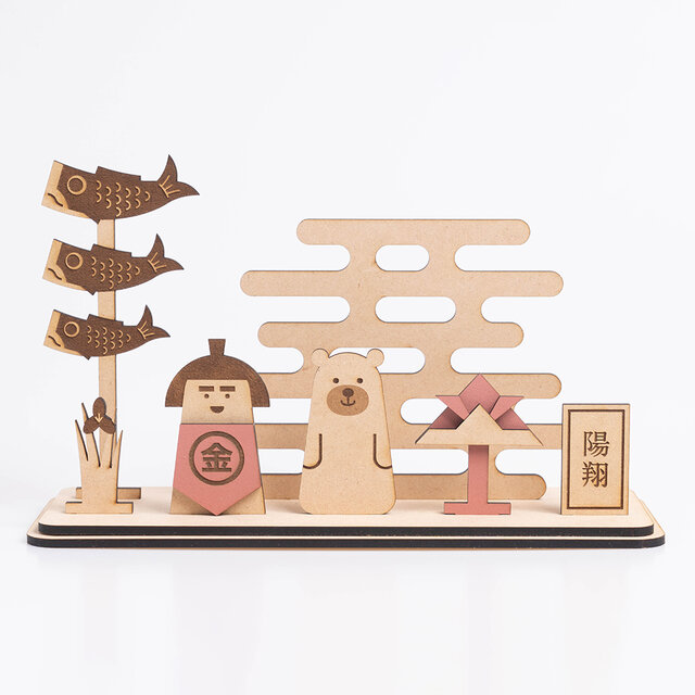 五月人形　こどもの日　兜飾り　鯉のぼり　金太郎　端午の節句　名札付き