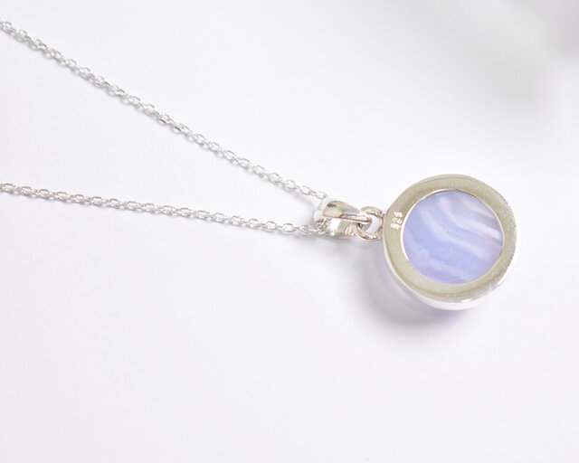 ブルーレースアゲートのシルバーネックレス 天然石 シルバー925