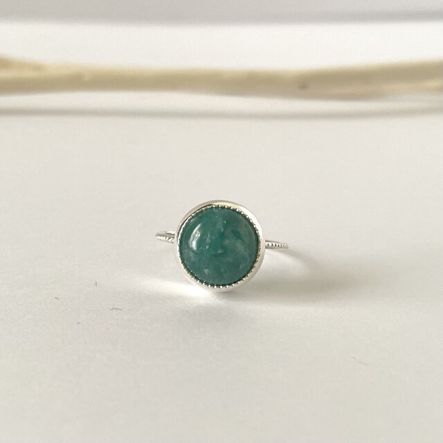 グリーンマイカのシルバーリング