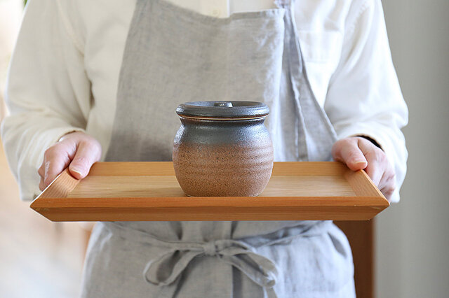 梅干しやお漬物入れにおすすめ お漬物甕（かめ）砂糖壺 鉄茶 | iichi
