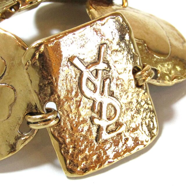 YVES SAINT LAURENT Vintage Gold Tone Big Parts Design