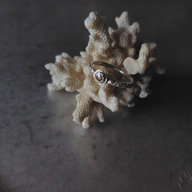 ブラウンダイヤモンドシルバーリング#9.5