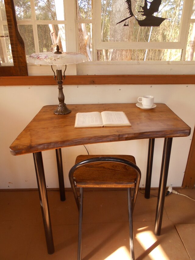 ひのき　アイアンテーブルイスセット　03-23