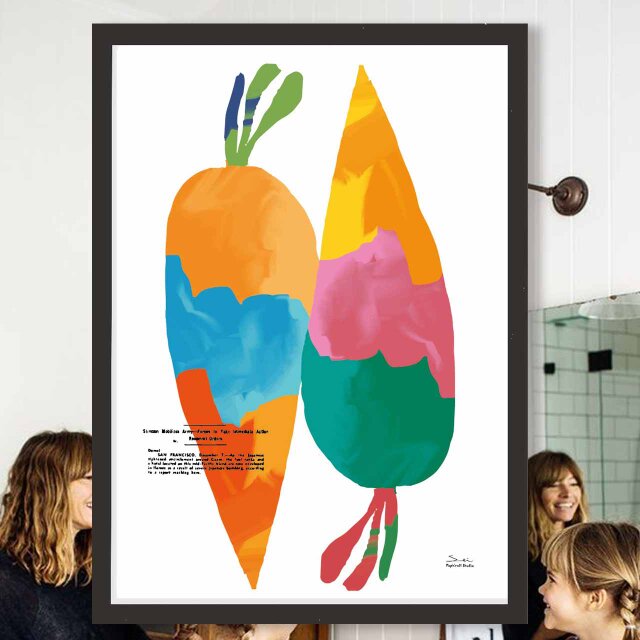 お似合いのふたり　野菜　送料無料　イラスト　アート　ポスター　アートポスター　アート/sei検索　 3421