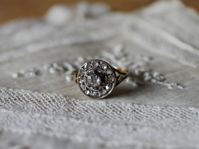 FR-60 フランスアンティーク アールデコ K18 アンティークリング