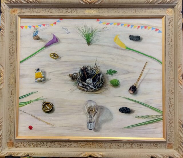 油彩・テンペラ「祝祭の日」 | iichi 日々の暮らしを心地よくする