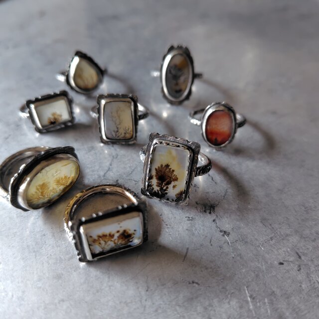 週末セール デンドリティックアゲート シルバーリング サイズ13号 デンドリティックアゲートシルバーリング#13 | iichi 日々の