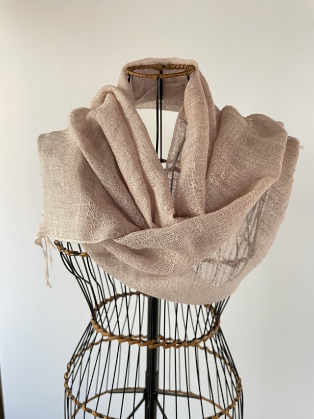 草木染ストール(さざんか花びら染）