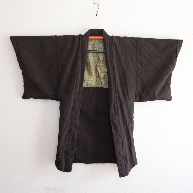 ̮⃝ 身丈159 刺繍 家紋 アンティーク着物 大正ロマン 昭和レトロ 古布