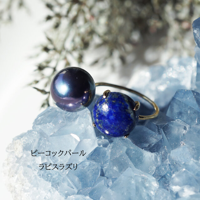 石が選べる☆宝石とパールのフォークリング ～草露（そうろ） | iichi
