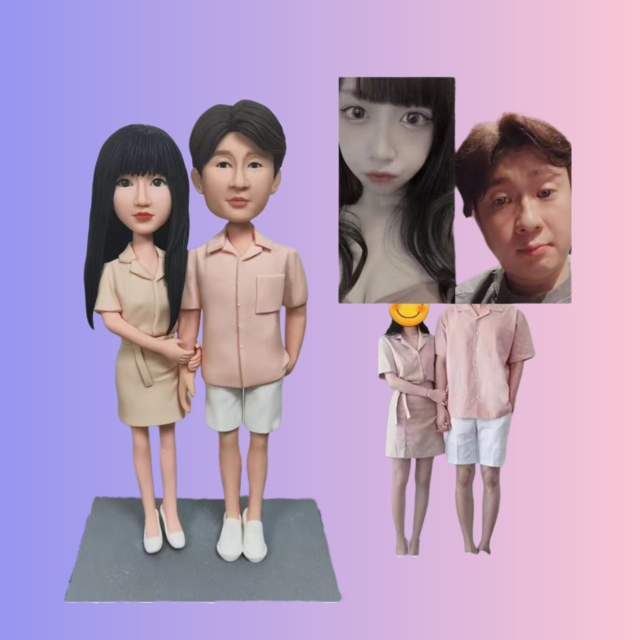 オーダーメイド 似顔絵 フィギュア カップル 両親|写真 から フィギュア|自分の人形を作る|名入れギフト 結婚祝い-