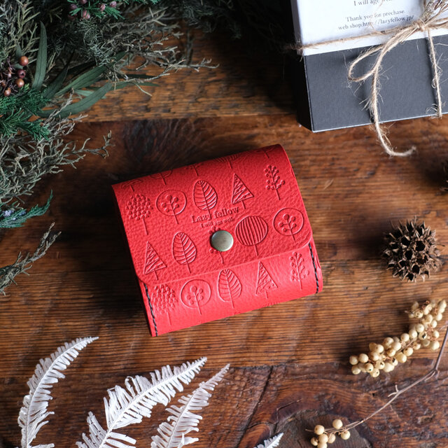 お札を折らない　北欧柄のちいさなお財布　minimum wallet 　三つ折り　納期約1週間