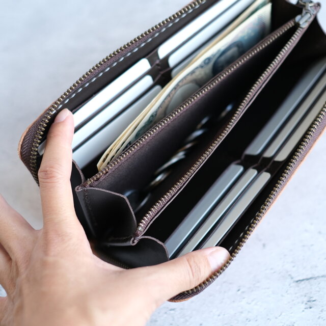 猫のお財布 ラウンドファスナー 長財布 レディース 納期1週間 | iichi