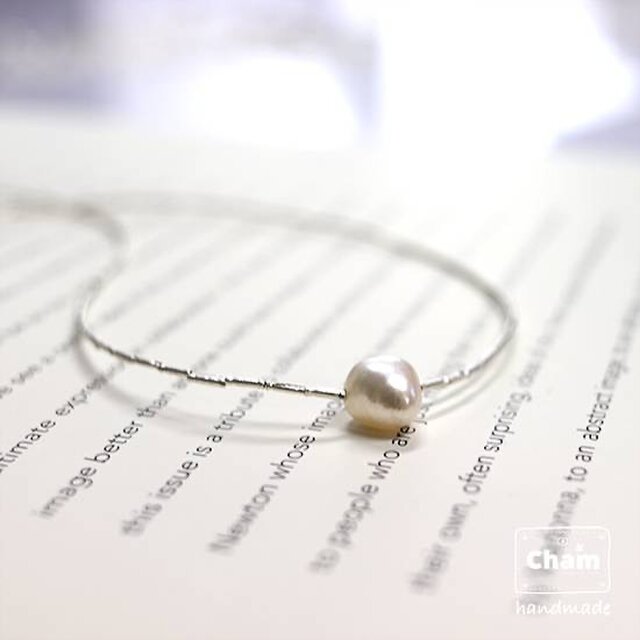 タイ　カレン族　　カレンシルバー　天然　真珠　淡水パール　ネックレス 2way］fab pearl necklace（淡水パール カレンシルバー