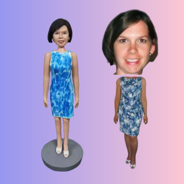 オーダーメイド 似顔絵 フィギュア 女性|写真 から フィギュア|自分の人形を作る|名入れギフト 友達 誕生日 昇進