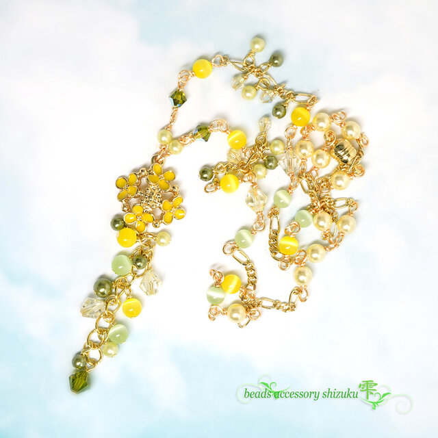 菜の花ショートネックレス