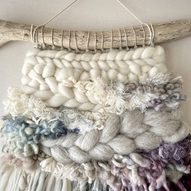 【一点もの】流木 ウィービング タペストリー 『湖の詩を聴く日。』 一点もの】流木 ウィービング タペストリー 『湖の詩を聴く日。b.』