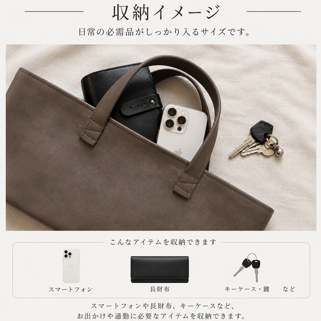 本革 トートバッグ ミニフィールドバッグ スモーキートープ 小さめ