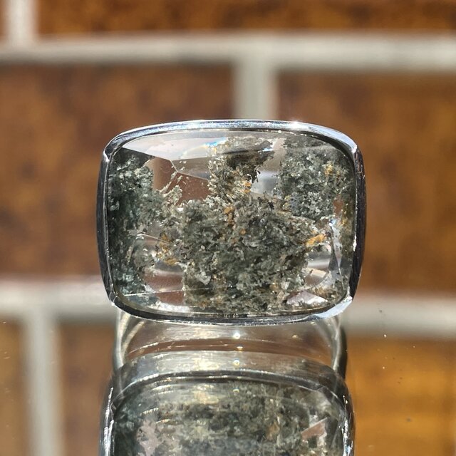 ガーデンクォーツ　LSQラフカット　地球を身に着ける　鉱物のシルバーSV925リング