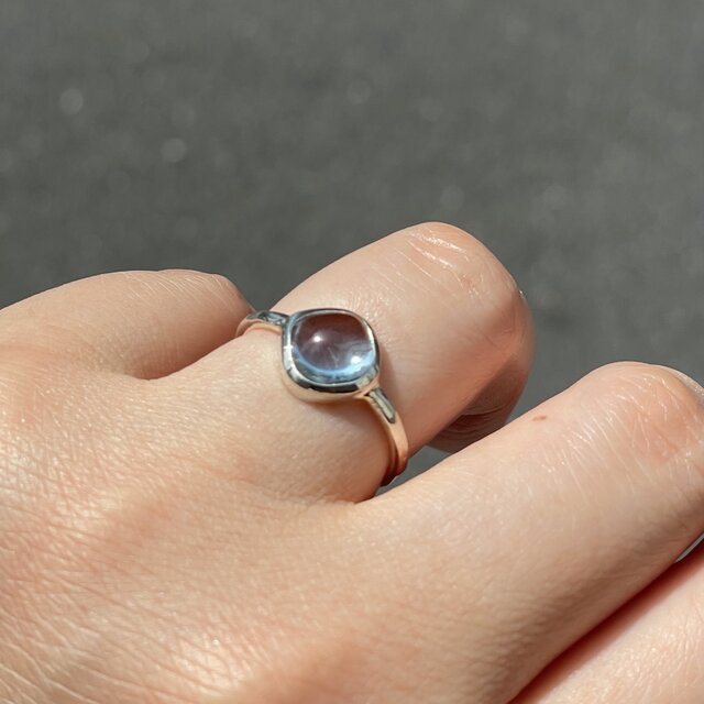 k14gf◇Silver925◇スカイブルートパーズリング スカイブルートパーズ スクエア リング 天然石 ジュエリー RING