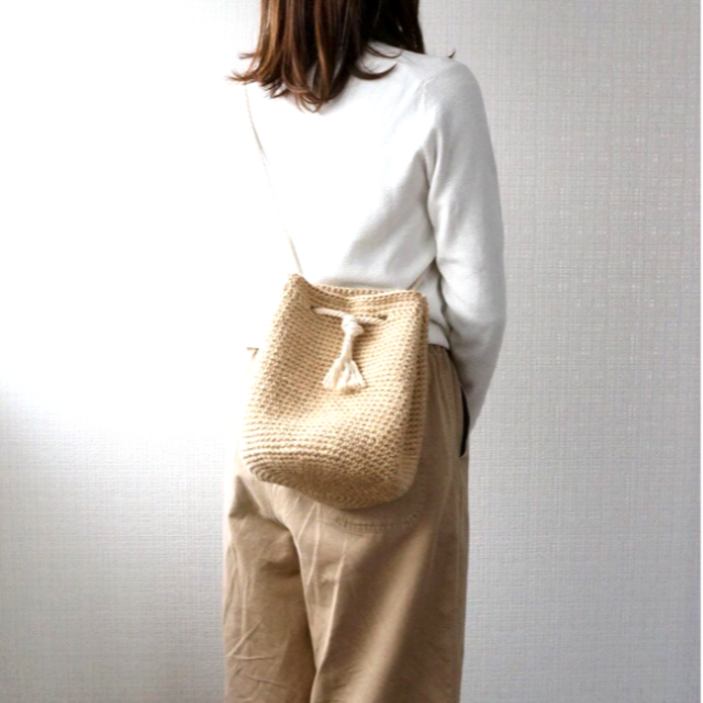 ◇春夏定番◇♥巾着バッグ＊コロンとした可愛らしい麻ひも巾着