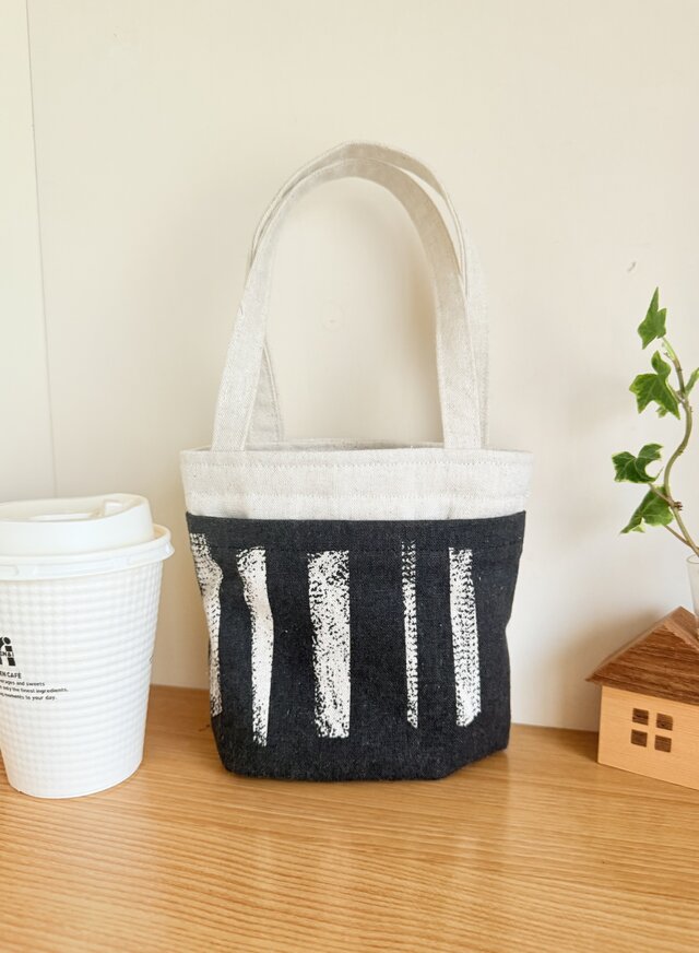 超便利☆コンビニコーヒー収納ミニトートバッグ（大）*モノトーン