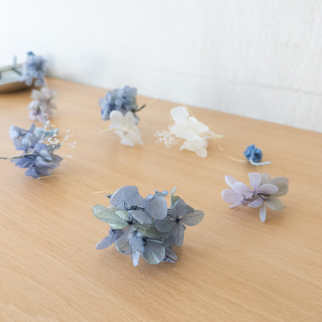 紫陽花モビール・ガーランド 2本セット ブルー ロング | エアリーな