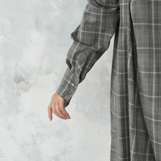 完全一点物】胸元タックワンピース(グレンチェック) | iichi 日々の