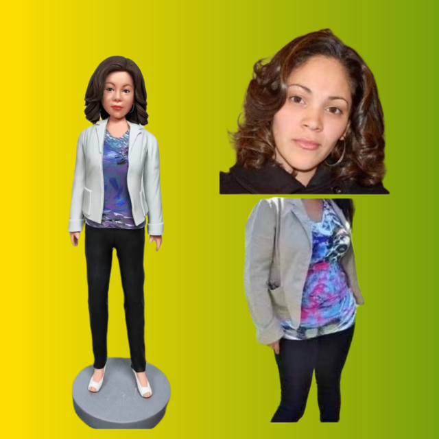 オーダーメイド 似顔絵 フィギュア 女性|写真 から フィギュア|自分の人形を作る|名入れギフト 友達 誕生日 昇進