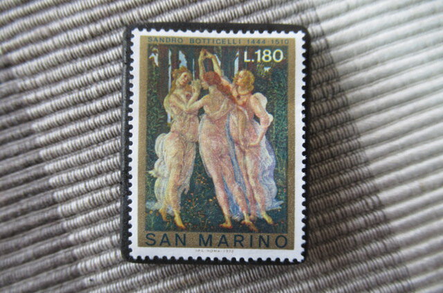 サンマリノ切手 サンマリノ 美術切手ブローチ10435 | iichi 日々の暮らしを心地よく