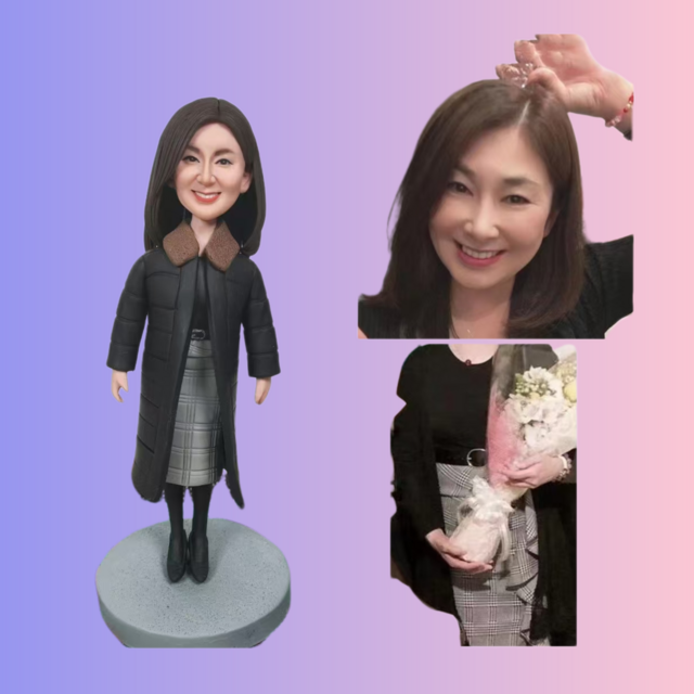 オーダーメイド 似顔絵 フィギュア 女性|写真 から フィギュア|自分の人形を作る|名入れギフト 友達 誕生日 昇進