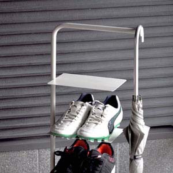 A factory シューズラック５段＋傘立て：日本製 玄関収納 靴箱 傘立て 靴べら スニーカー ブーツ 収納