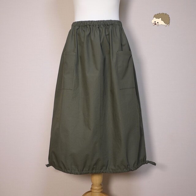 【リップクロス】ループスカート◆カーキ◆フリーサイズ（コットン100％）