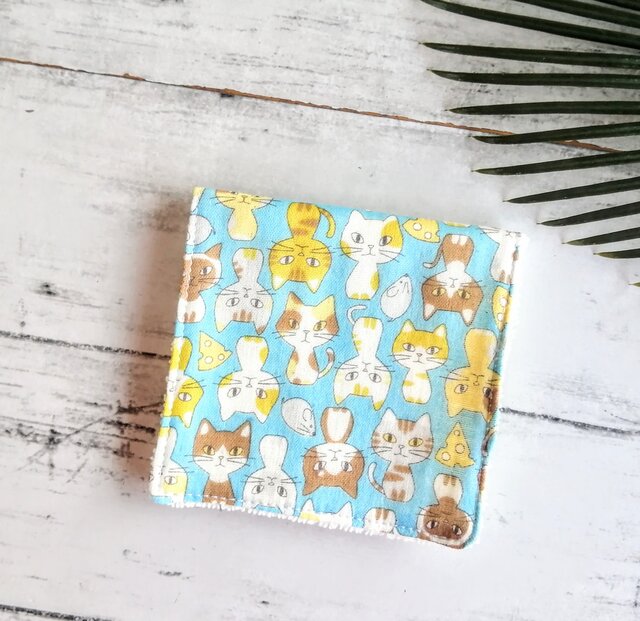 猫とネズミ ハーフハンカチ ガーゼハンカチ タオルハンカチ ダブル