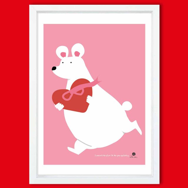 WakuWaku　クマ　送料無料 　イラスト　アート　ポスター　アートポスター　アート/sei検索　3428