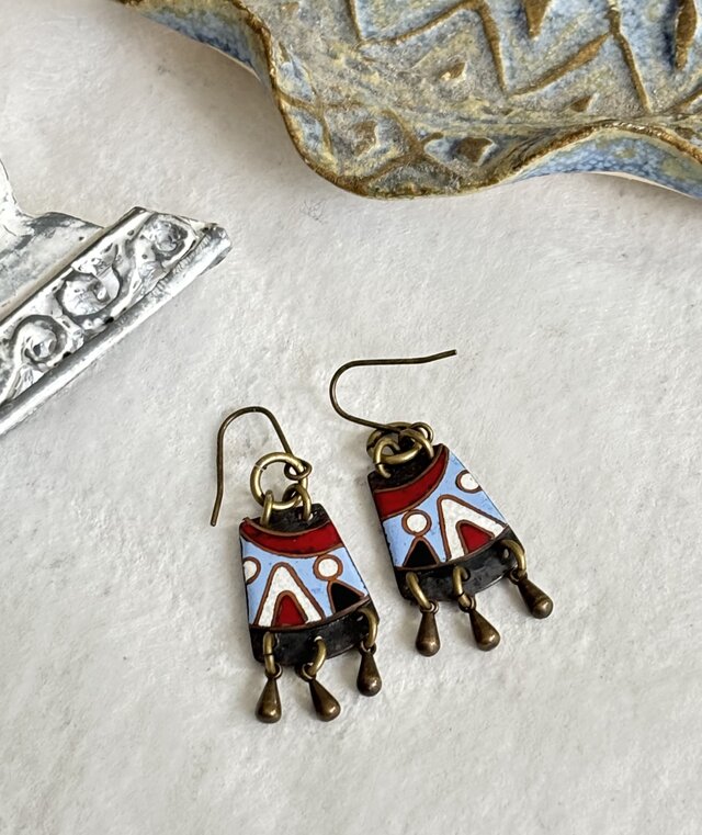 七宝ピアス「カンバーナ」 艶消し仕上げ