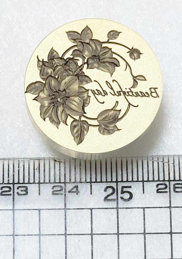 ホワイトキルト大☆シーリングスタンプ付きリボン♡エレガントミニ