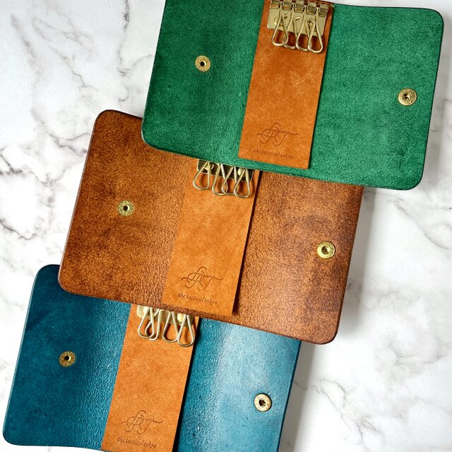 イタリアンレザー】キーケース ターコイズ＆ブラウン | iichi 日々の