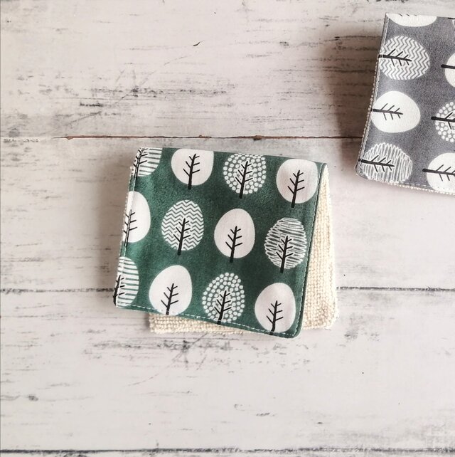 北欧風の森　ハーフハンカチ　タオルハンカチ　プチギフト　名入れ