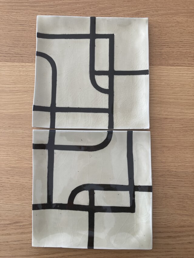 加藤春鼎 大皿　鼠志野　大型　角皿26㌢平皿　作家物 加藤春鼎 大皿 鼠志野 大型 角皿26㌢平皿 作家物 加藤春鼎 大皿