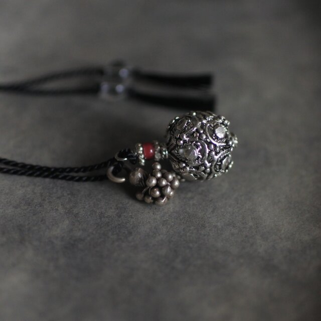 未使用♦シルバー925刻印♦羽型ブラックコードネックレス♦５０％OFF➕Tセール Silver Necklace -Tsuchime Initial- シルバー ネックレス