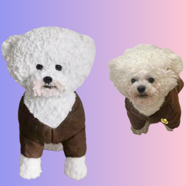 【受注作製】ペットギフト うちの子 写真入り 犬人形 フィギュア、名入れ 愛犬 肖像画 似顔絵❤ペットロス、誕生日、記念日