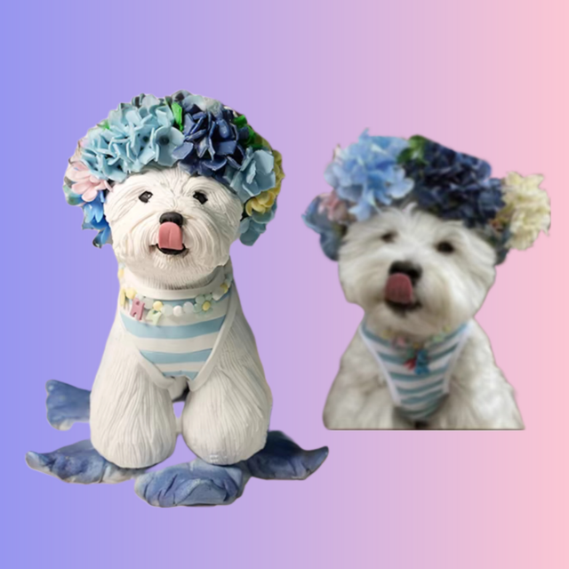 【受注作製】ペットギフト うちの子 写真入り 犬人形 フィギュア、名入れ 愛犬 肖像画 似顔絵❤ペットロス、誕生日、記念日