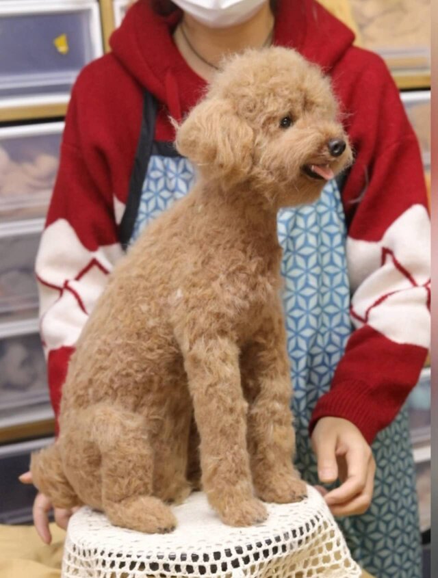 受注作製】羊毛フェルト、うちの子、犬ぬいぐるみ、フェルト犬