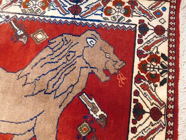 ペルシャ オールドギャッベ アマレバフト ラグ 115x95cm