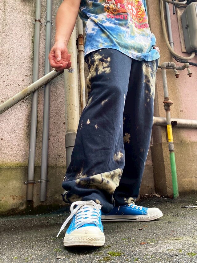 タイダイ スウェットパンツ XLサイズ ブラック×カーキ HD23-73