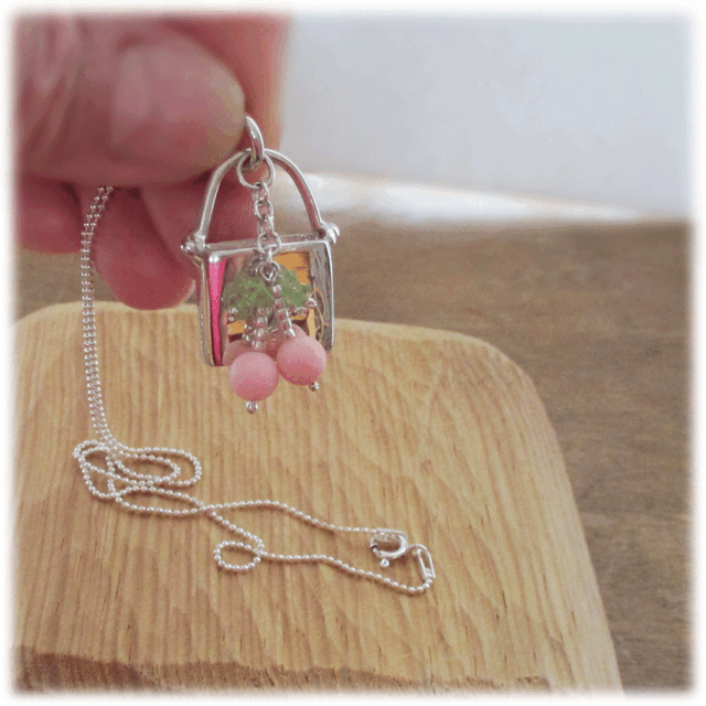ネックレス＊さくらんぼBag（Silver925×コーラル） | iichi 日々