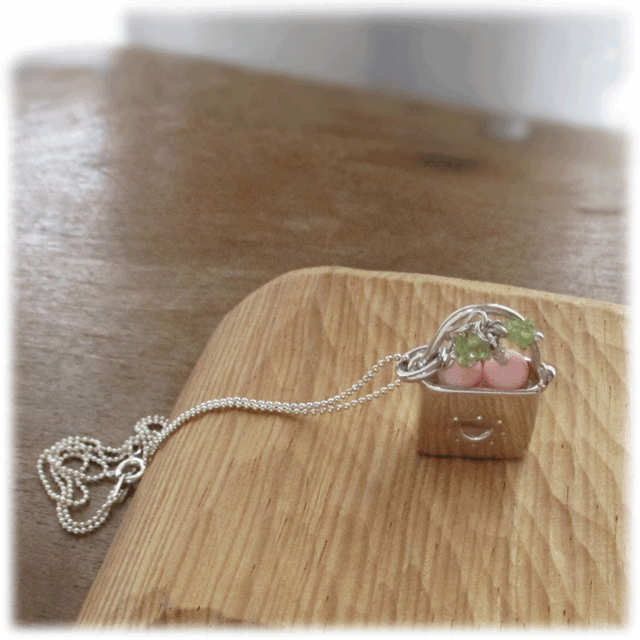 ネックレス＊さくらんぼBag（Silver925×コーラル） | iichi 日々