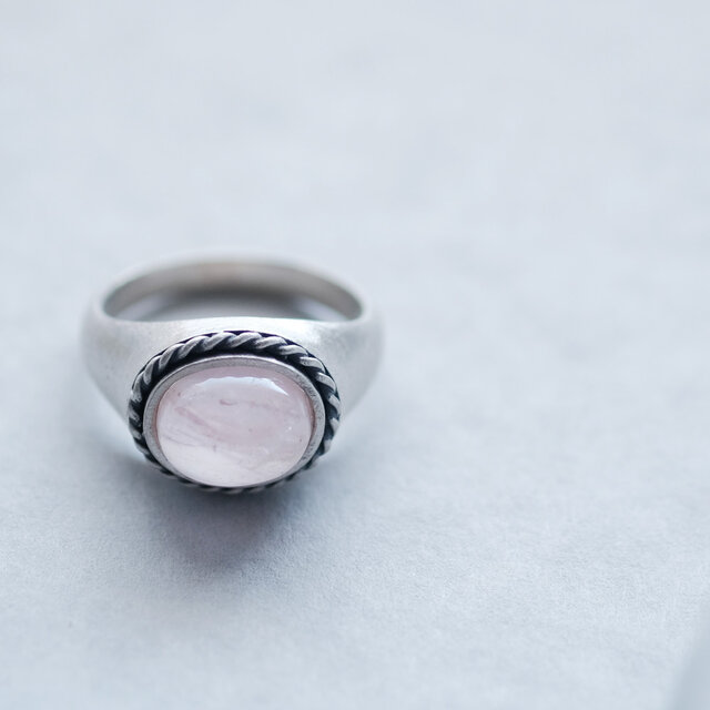 ピンク ローズクォーツ 天然石 リング シルバー925