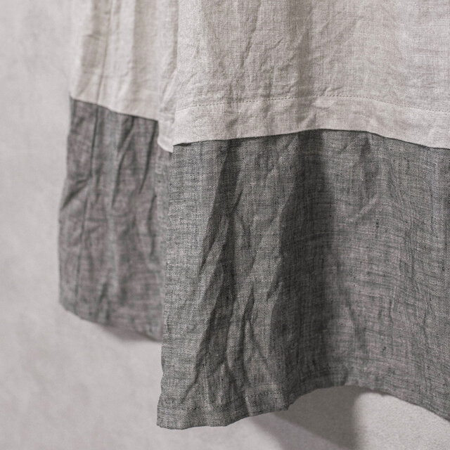 リネン切り替えギャザーワンピース 生成り色 | iichi 日々の暮らしを